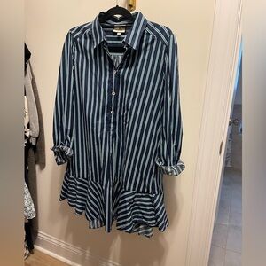 Tuckernuck Blue and White Striped Shirt Dress